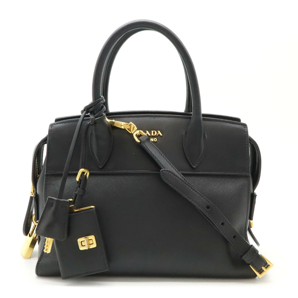 Prada Esplanade 2way Shoulder Bag Leather NERO Black